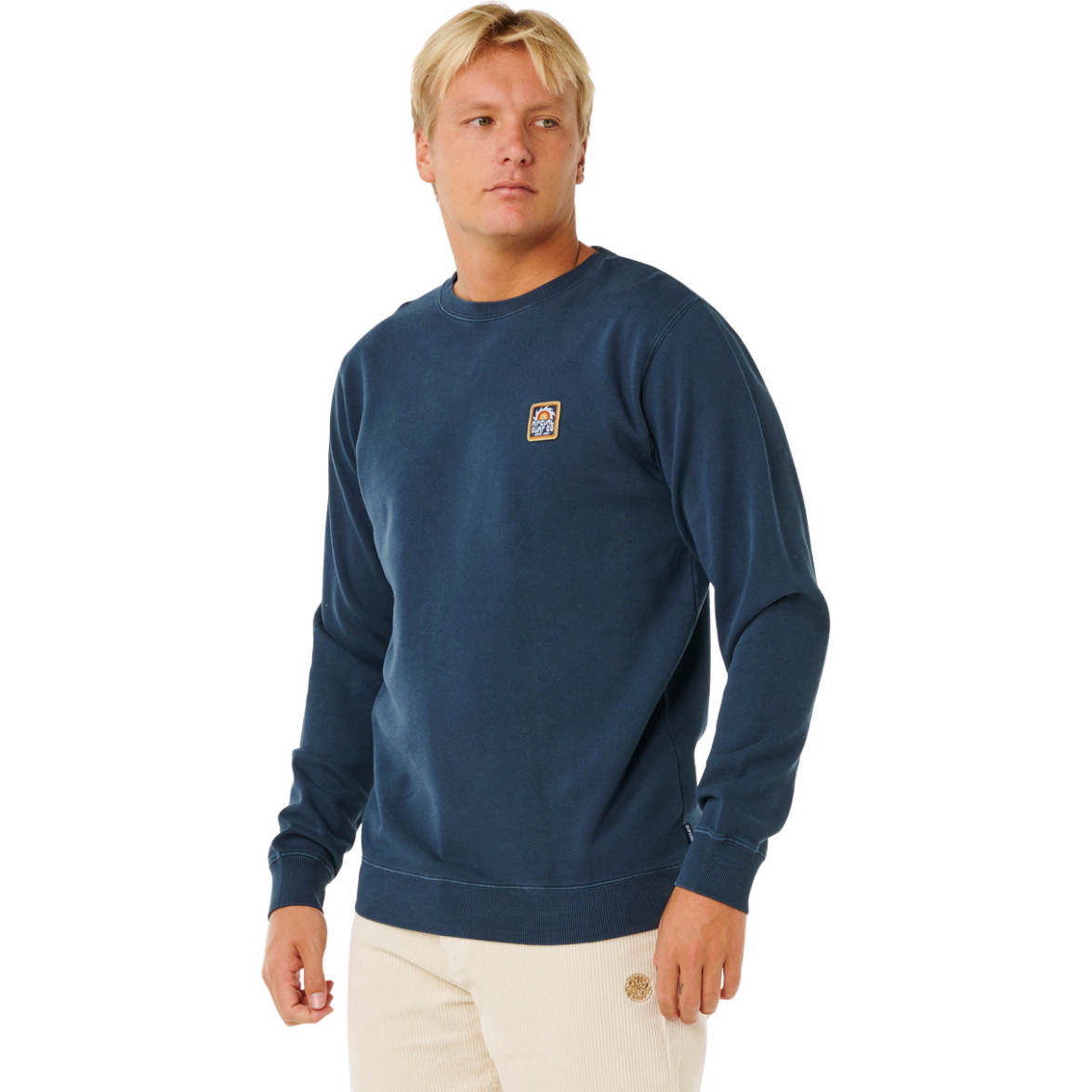 2026 Rip Curl Mens Pacific Rinse Patch Crew 0AMMFL - Dark Navy